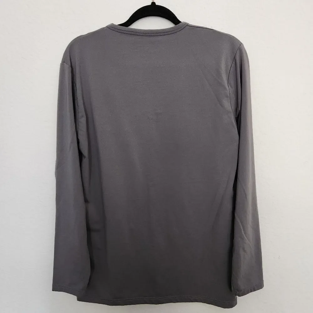 THERMAJOHN Mens Gray Long Sleeve Lighly Fleeced Lined Thermal Top Size Large